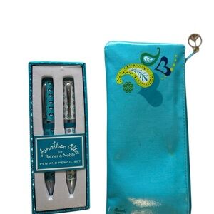 Jonathan Adler for Barnes & Noble Blue and Green “Love Dove” Pen and Pencil Set